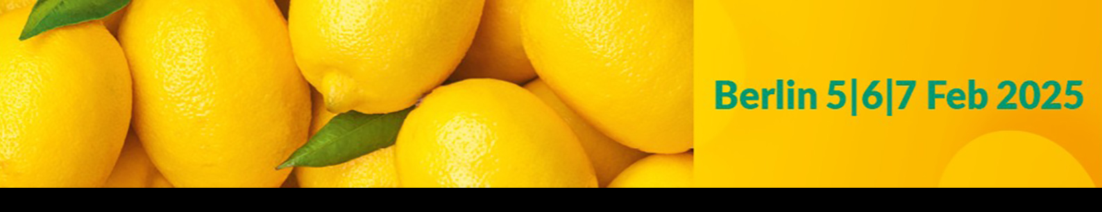 yellow fruit logistica banner with yellow lemons