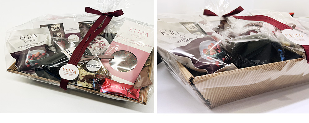 Basket packaging for Eliza - The packaging gives a premium feel due to its open-flute surface.