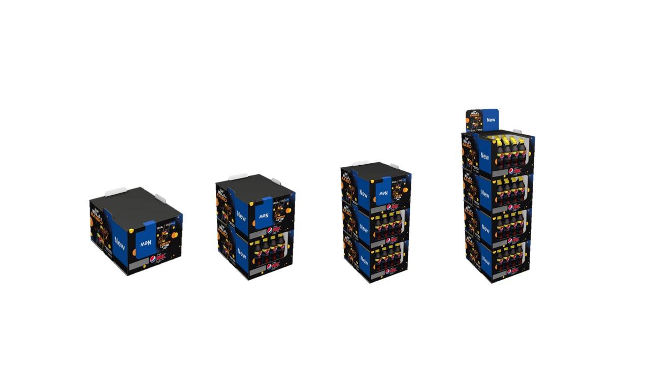 Stapelbare display voor Pepsi in 4 varianten